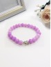 Purple Chalcedony Blessing Bead Bracelets with Gift Box. 